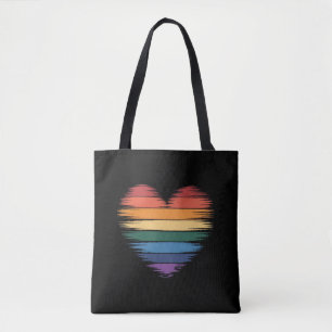 プライド レインボー ハートプリント LGBT ゲイプライド トートバッグ