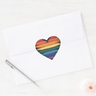 プライド レインボー ハートプリント LGBT ゲイプライド ハートシール