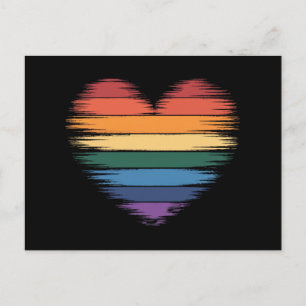 プライド レインボー ハートプリント LGBT ゲイプライド ポストカード