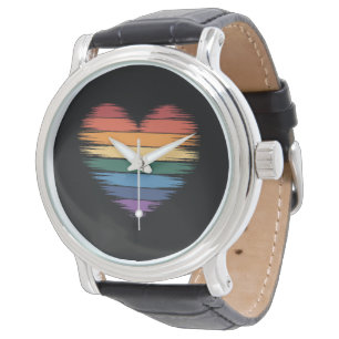 プライド レインボー ハートプリント LGBT ゲイプライド 腕時計
