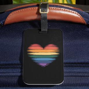 プライド レインボー ハートプリント LGBT プライド ラゲッジタグ