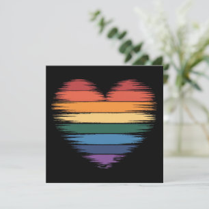 プライド レインボー ハートプリント LGBT プライド 招待状