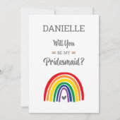 プライド レインボー ブライズメイド 提案カード LGBTQ 招待状 (正面)