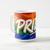 プライド レインボー 慶祝 コーヒーマグカップ (正面左)