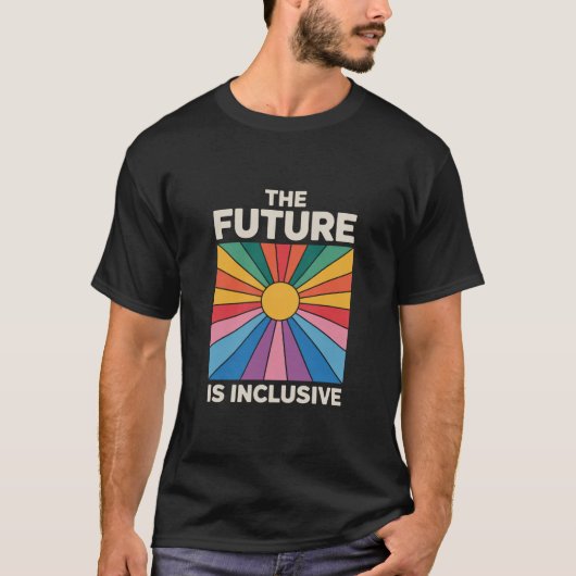 プライド レインボー 未来は包摂的 LGBTQ Tシャツ (正面)