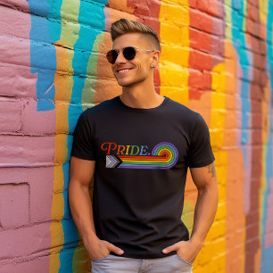 プライド レインボー LGBTQ メンズ ベーシック ダークTシャツ Tシャツ