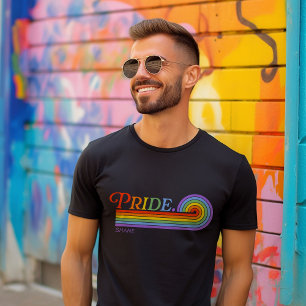 プライド レインボー LGBTQ メンズ ベーシック ダークTシャツ Tシャツ