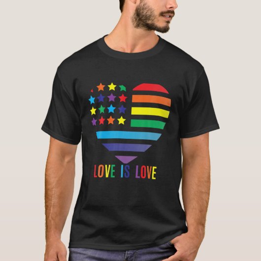 プライド・レインボーLGBTの平等、愛は愛 Tシャツ (正面)