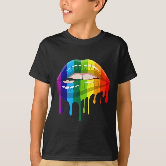 プライド レズビアン ゲイ リップ - LGBTQ _1 Tシャツ (正面)