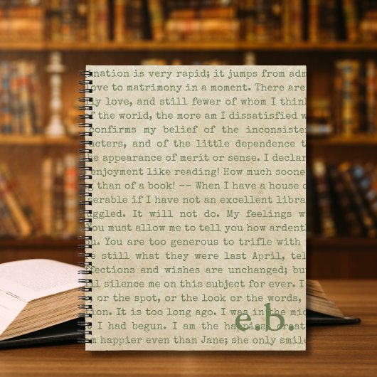 プライド・偏見引用文ノートパーソナライズされた ノートブック