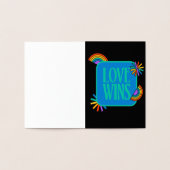 プライド – 愛が勝利。ゲイレインボーlgbtq 箔カード (内部)