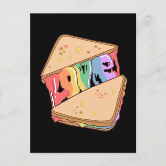 プライド。愛は愛である。かわいい愛。レインボーゲイ ポストカード (正面)