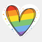 プライド 愛 ハート ゲイ レインボー LGBTQ ハートシール (正面)