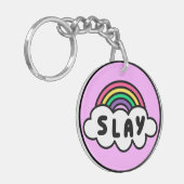 プライド – 雲と虹の色。キー キーホルダー (正面左)
