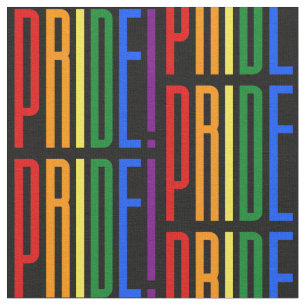 プライド!LGBTレインボーフラッグカラータイポグラフィロゴ ファブリック
