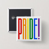 プライド!LGBTレインボーフラッグカラータイポグラフィロゴ 缶バッジ (正面&裏面)