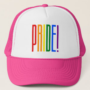 プライド!LGBT虹の旗の色タイポグラフィロゴ キャップ
