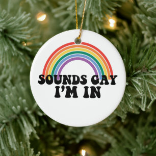 プライド LGBT サウンド ゲイ 私はゲイ レインボー セラミックオーナメント