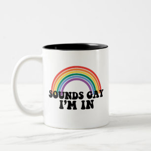 プライド LGBT サウンド ゲイ 私はゲイ レインボー ツートーンマグカップ