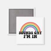 プライド LGBT サウンド ゲイ 私はゲイ レインボー マグネット (正面/裏面)