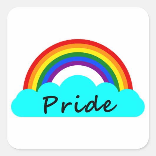 プライド - LGBT レインボー スクエアシール (正面)