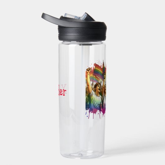 プライド | LGBTQIA +人とフラグパーソナライズされた ウォーターボトル (右面)