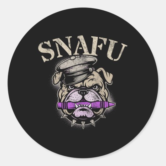 プライド Snafu クレヨンを食べる株式会社チーム軍人ジェーヘッド ラウンドシール (正面)