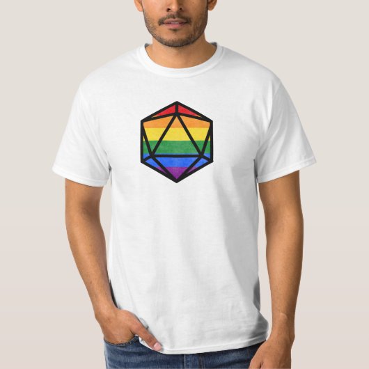 プライドD20 LGBTQ+用 Tシャツ (正面)