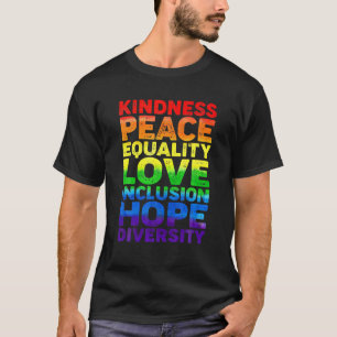 プライドLGBTやさしさ平和平等ラブインクルージョン Tシャツ