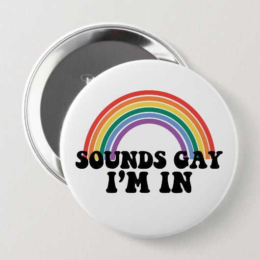 プライドLGBTゲイサウンド レインボーにいます 缶バッジ (正面&裏面)