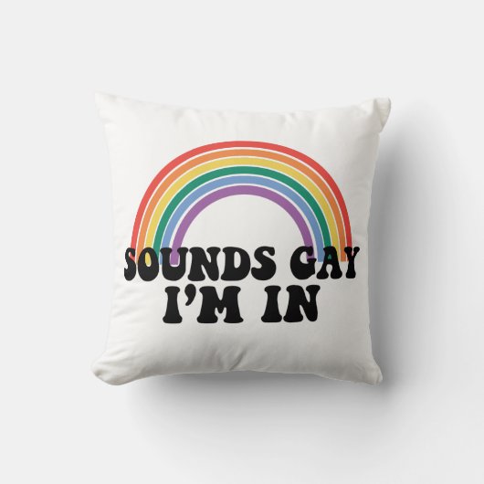 プライドLGBTサウンドゲイ私はゲイレインボー クッション (正面)