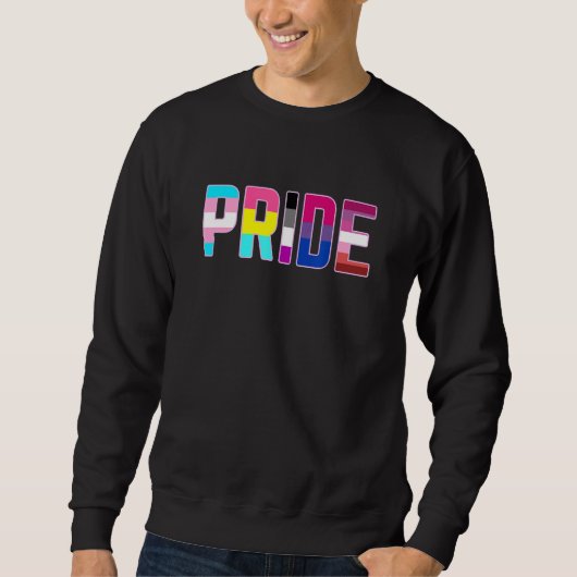 プライドLGBTフラグfor Pan Trans Bi Lesbian Asexual スウェットシャツ (正面)