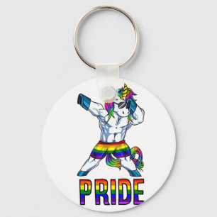 プライドLGBTボディビルユニコーンマッスルレズビアンゲイ キーホルダー