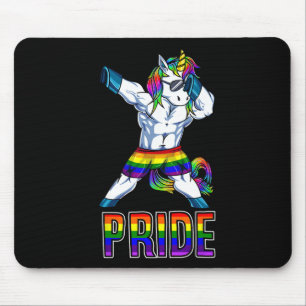 プライドLGBTボディビルユニコーンマッスルレズビアンゲイ マウスパッド