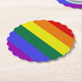 プライドLGBTレインボー ペーパーコースター (アングル)