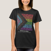 プライドLGBT多様性レインボーワードクラウド 女性用 Tシャツ (正面)