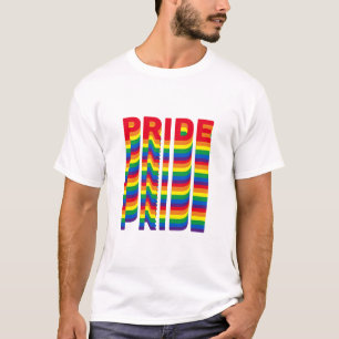 プライドlgbt lgbtqゲイレインボーレトロカラークール tシャツ