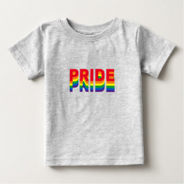 プライドlgbt lgbtq同性愛者ゲイレインボーカラーズグレー ベビーTシャツ