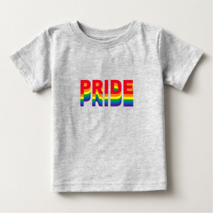 プライドlgbt lgbtq同性愛者ゲイレインボーカラーズグレー ベビーTシャツ