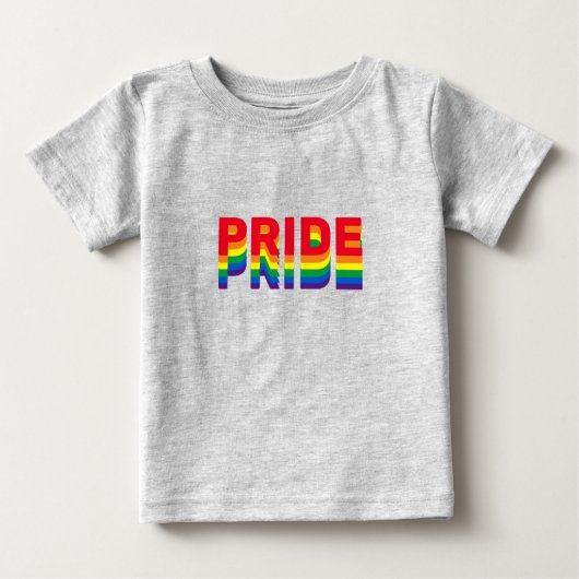 プライドlgbt lgbtq同性愛者ゲイレインボーカラーズグレー ベビーTシャツ (正面)