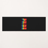 プライドlgbt lgbtq同性愛者ゲイレインボーカラーズブラック ヨガマット (正面(横))