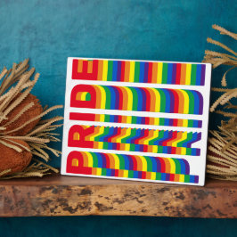 プライドlgbt lgbtq同性愛者ゲイレインボーカラーパターン フォトプラーク