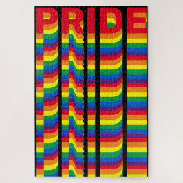 プライドlgbt lgbtq同性愛者ゲイレインボーパターンブラック ジグソーパズル