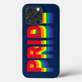 プライドlgbt lgbtq同性愛者ゲイレインボーレトロネイビーブルー iPhone 13 proケース