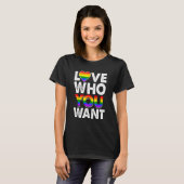 プライドLgbt Love Who You Want Whoゲイメンズレインボー Tシャツ (正面フル)
