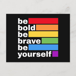 プライドLGBTQはっきりした Be Yourself Rainbow ポストカード