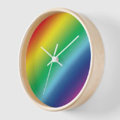 プライドlgbtqレインボーカラーパターンのラウンドクロック 壁時計 (傾斜)
