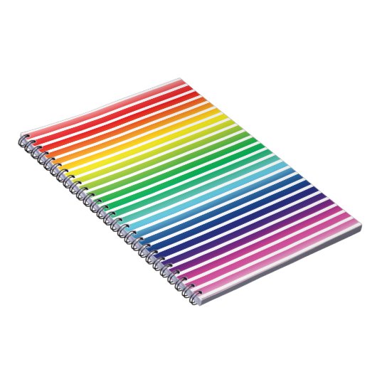 プライドlgbtqレインボーホワイトストライプパターン ノートブック (右側)