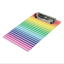 プライドlgbtqレインボーホワイトストライプパターン ミニクリップボード