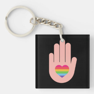プライドlgbtq同性愛者ラブ。レインボーカラー鍵 キーホルダー